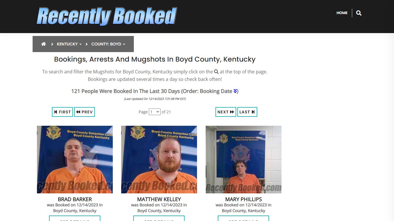 Recent bookings, Arrests, Mugshots in Boyd County, Kentucky